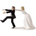  美國惠爾通wilton新郎 新娘 絕版人偶 -Wilton"Oh No You Don’t" Wedding Cake Topper Figurine, 6.3" W x 4.25" H人偶 翻糖蛋糕裝飾 結婚蛋糕裝飾人偶